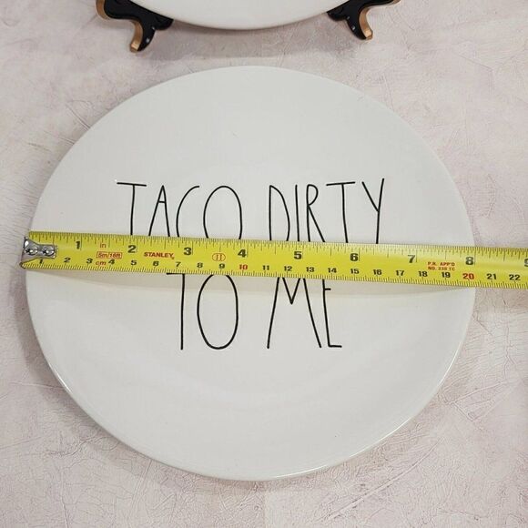 2 Rae Dunn 8" D  "Taco Dirty To Me Plates - Picture 2 of 4